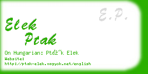 elek ptak business card